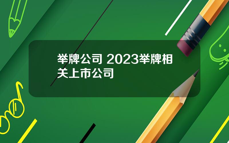 举牌公司 2023举牌相关上市公司